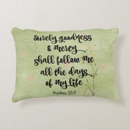 Psalms 23, Godhet väl och Mercy Bible Verse Prydnadskudde