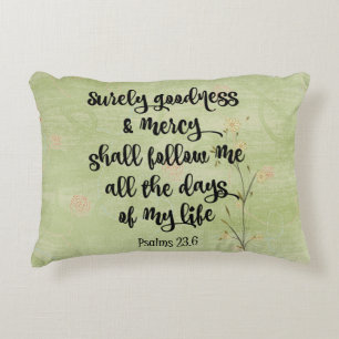 Psalms 23, Godhet väl och Mercy Bible Verse Prydnadskudde