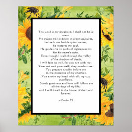 Psalms 23 Golden Sunblommor Gräns Poster