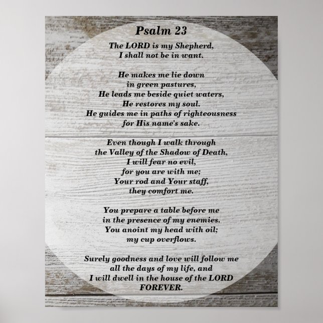 Psalms 23 Herren är min Shepherd Poster (Framsidan)