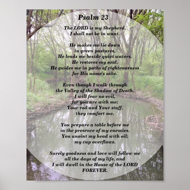 Psalms 23 Herren är min Shepherd Poster (Framsidan)