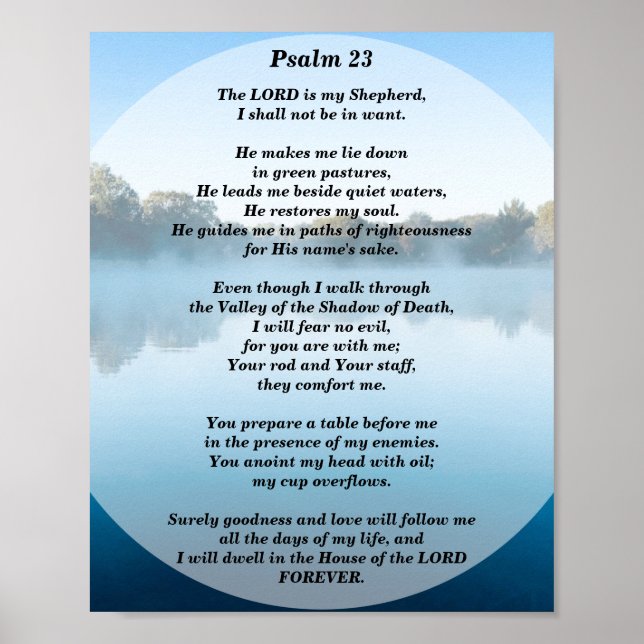 Psalms 23 Herren är min Shepherd Poster (Framsidan)