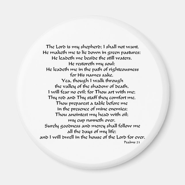 Psalms 23 magnet (Framsidan)