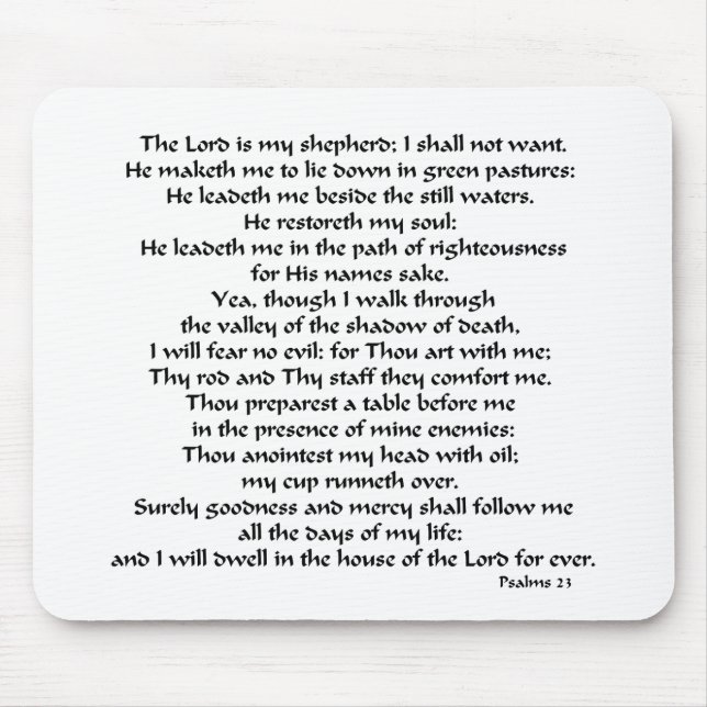 Psalms 23 musmatta (Framsidan)