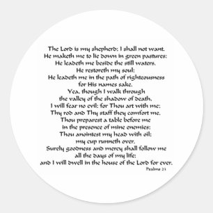 Psalms 23 runt klistermärke