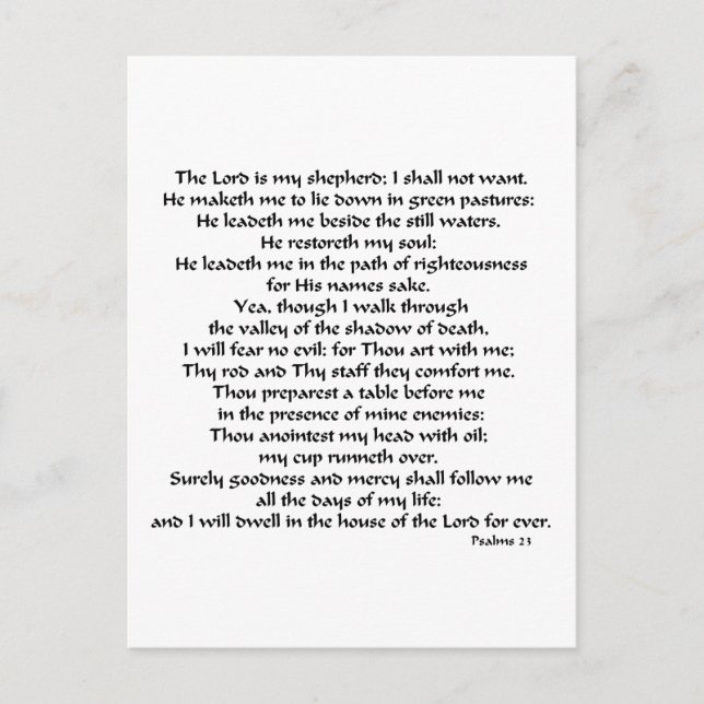 Psalms 23 vykort (Framsida)