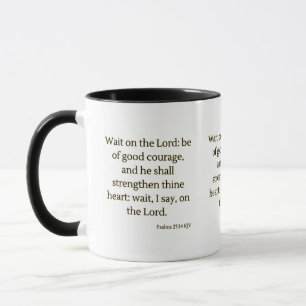 Psalms 27:14 KJV bibelskript tvåton Mugg
