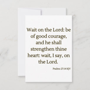 Psalms 27:14 KJV Bible Scripture Hälsning Kort