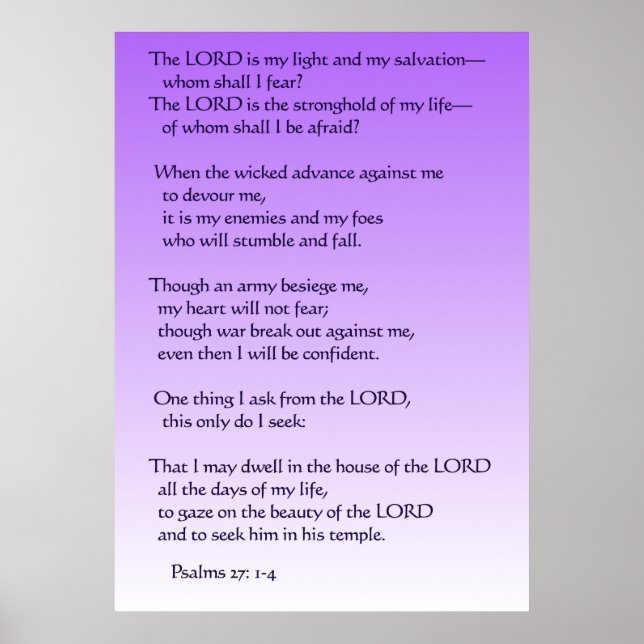 Psalms 27:1-4 poster (Framsidan)