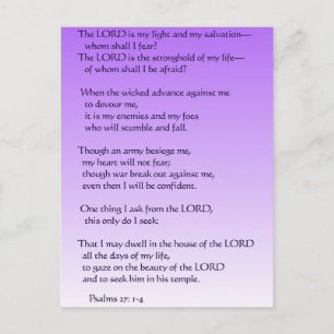 Psalms 27:1-4 vykort