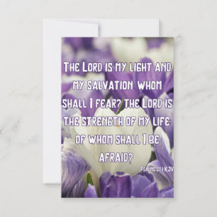 Psalms 27:1 KJV Bible Scripture Pic Hälsning Kort