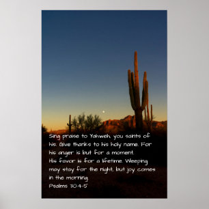 Psalms 30:4-5 poster