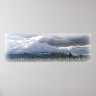 Psalms 34:4 Panorama-ljusvinjett Poster