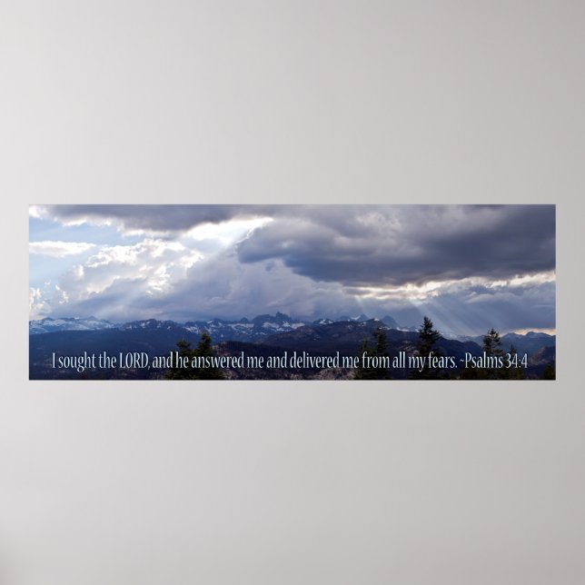 Psalms 34:4 panorama poster (Framsidan)