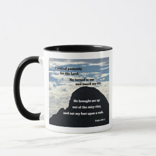 Psalms 40.1.2 Jag väntade tålmodigt på Herren... Mugg