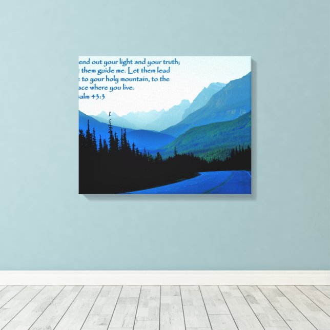 Psalms 43:3 inspirationellt Kanvastryck (Insitu (trägolv))