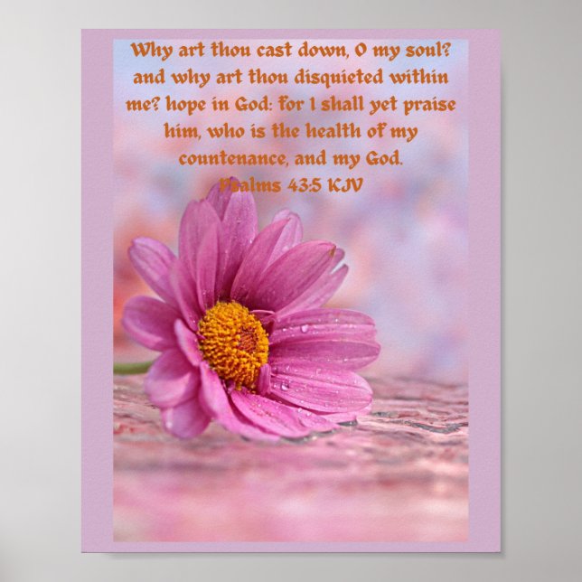 Psalms 43 v5-tro, inspirerande poster (Framsidan)