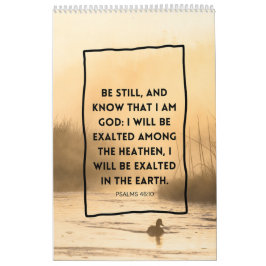 Psalms 46:10 KJV Var Still Kristet Bibelvers Kalender