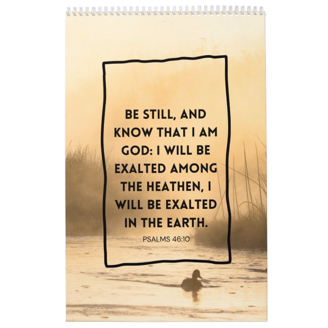 Psalms 46:10 KJV Var Still Kristet Bibelvers  Kalender (Omslag)