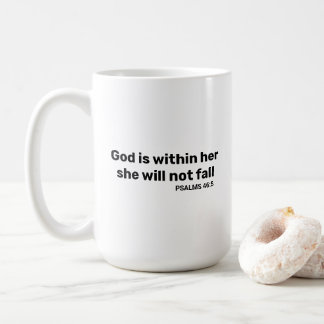 Psalms 46:5 Gud finns i hennes bibelversa Kaffemugg