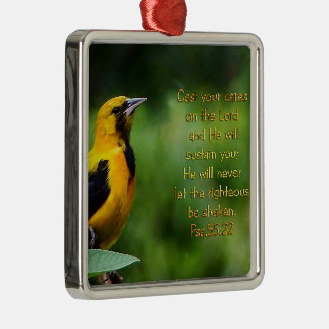 Psalms 55:22 inspirationerande julgransprydnad metall (Höger)