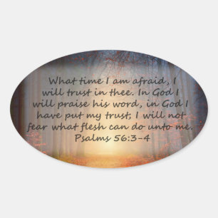 Psalms 56: 3-4 ovalt klistermärke