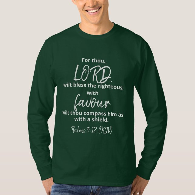 Psalms 5:12 (KJV) T Shirt (Framsida)