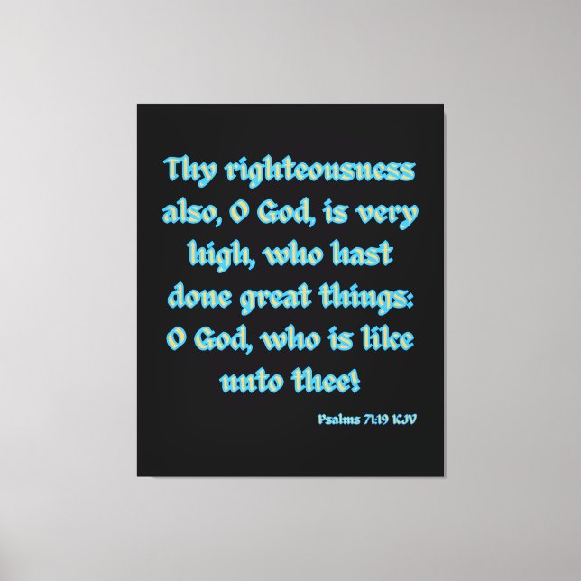 Psalms 71:19 Bible Verse KJV Wall Art Canvastryck (Framsida)