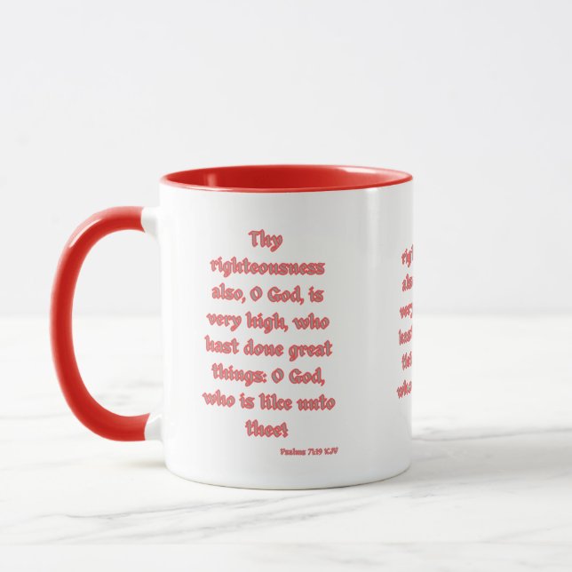 Psalms 71:19 KJV Bible Verse Two-Tone Mugg (Vänster)