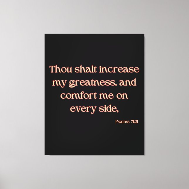 Psalms 71:21 Bible Verse KJV Wall Art Canvastryck (Framsida)