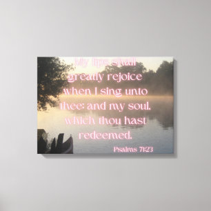 Psalms 71:23 Bible Verse KJV Pic Wall Art Canvastryck