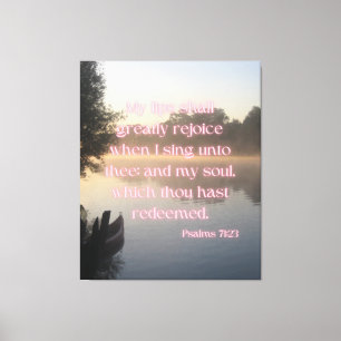 Psalms 71:23 Bible Verse KJV Pic Wall Art Canvastryck