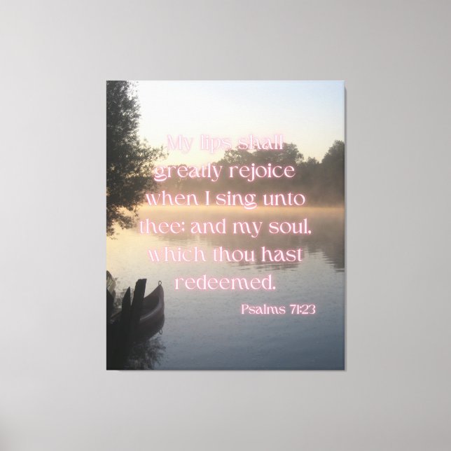 Psalms 71:23 Bible Verse KJV Pic Wall Art Canvastryck (Framsida)