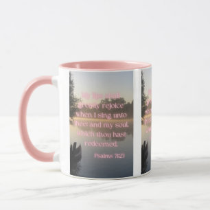 Psalms 71:23 KJV Bible Verse Pic Two-Tone Mugg