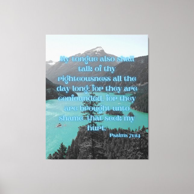 Psalms 71:24 Bible Verse KJV Pic Wall Art Canvastryck (Framsida)