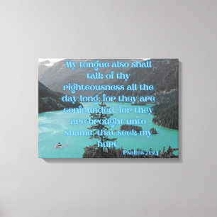 Psalms 71:24 Bible Verse KJV Pic Wall Art Canvastryck