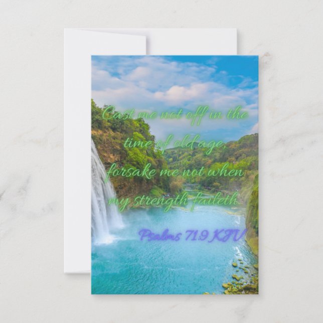 Psalms 71:9 KJV Bible Verse Pic Flat Greeting Card Kort (Framsida)