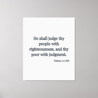 Psalms 72:2 Bible Verse KJV Wall Art Canvastryck