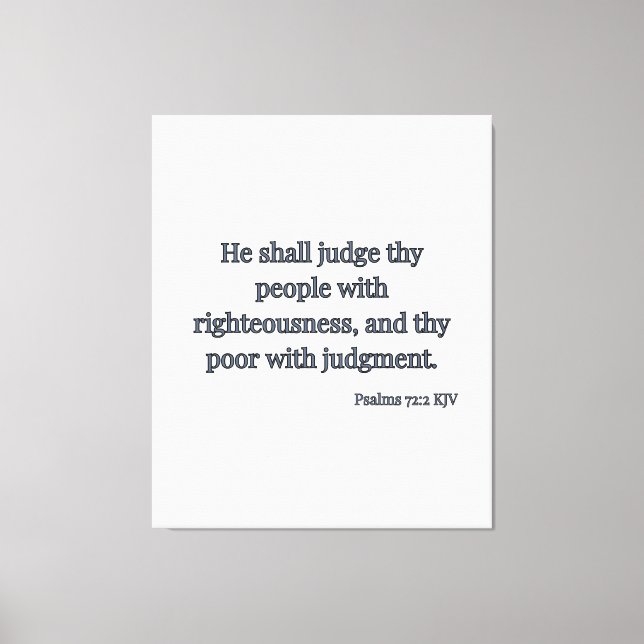 Psalms 72:2 Bible Verse KJV Wall Art Canvastryck (Framsida)