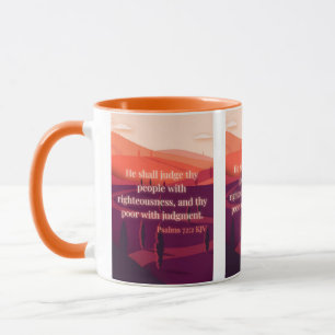 Psalms 72:2 KJV Bible Verse Pic Two-Tone Mugg