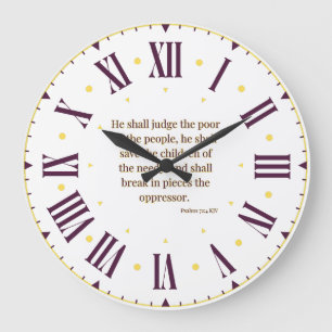 Psalms 72:4 KJV Bible Verse Roman Numeral Stor Klocka