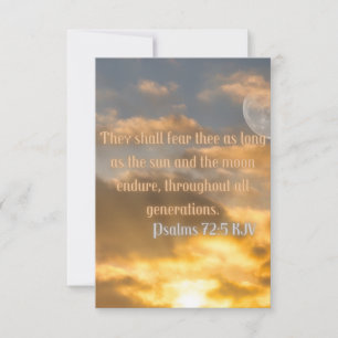 Psalms 72:5 KJV Bible Verse Pic Flat Greeting Card Kort