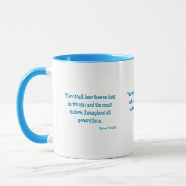 Psalms 72:5 KJV Bible Verse Two-Tone Mugg (Vänster)