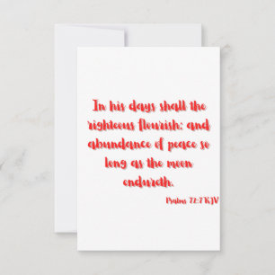 Psalms 72:7 KJV Bible Verse Flat Greeting Card Kort