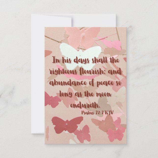 Psalms 72:7 KJV Bible Verse Pic Flat Greeting Card Kort (Framsida)