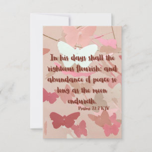 Psalms 72:7 KJV Bible Verse Pic Flat Greeting Card Kort