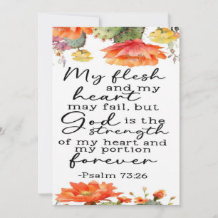 Psalms 73:26 Uppmuntringskort Tack Kort