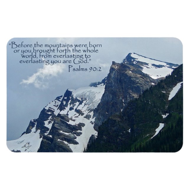 Psalms 90:2 Rocky mountains inspiration Magnet (Horisontell)