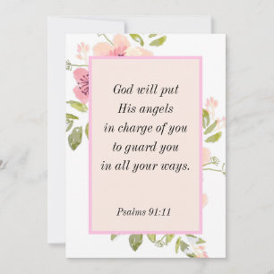 Psalms 91:11 Bibel-version om skyddskort Julkort
