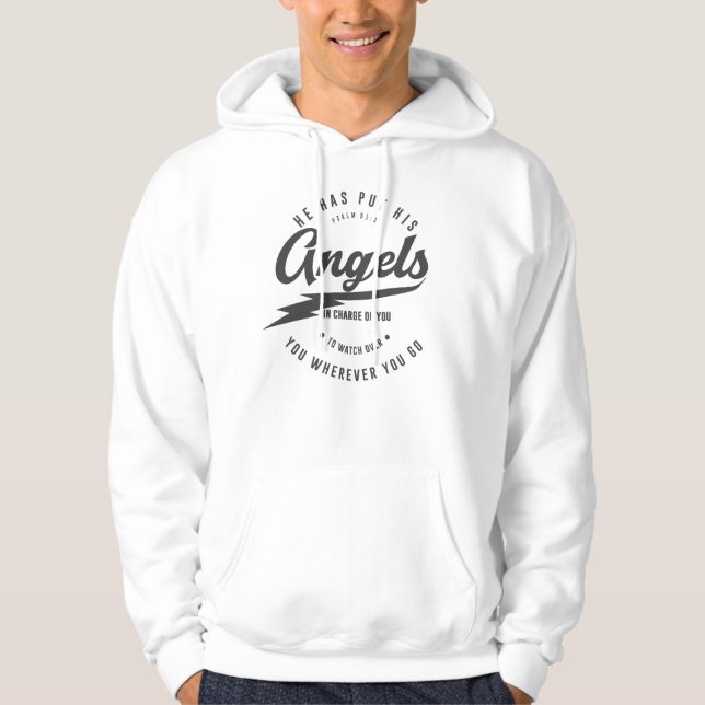 Psalms 91:11 Manar Christian Apparel Hoodie (Framsida)